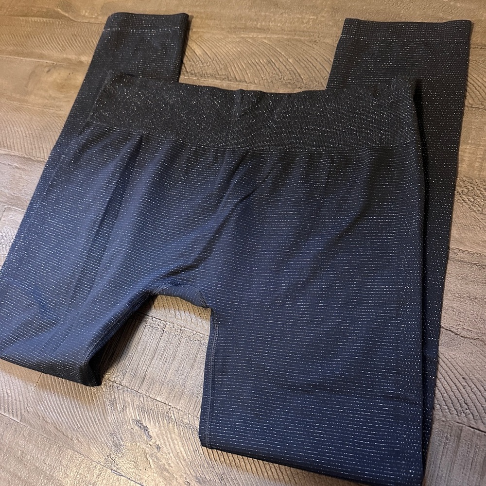Athleta Women Gray Shimmer Leggings High Rise Athletic Yoga Pants - Picture 4 of 6